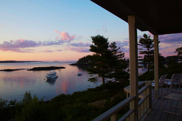 Maine Sunset stock photo