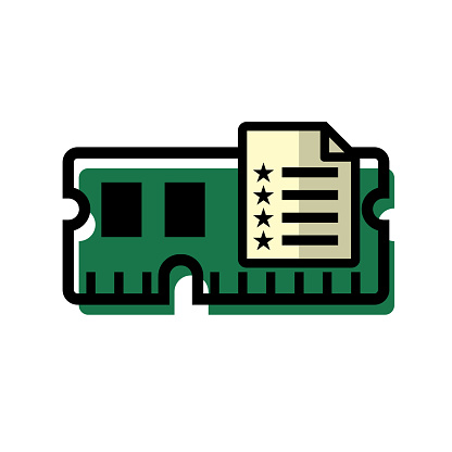 Random Access Memory Labels Random Access Memory With Specification List Sign Vector Design Stock ...