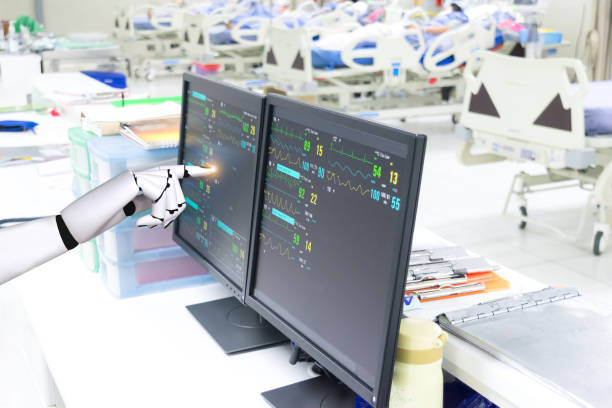 istock Robot hand Medical robot technology controlled monitor 1200434996