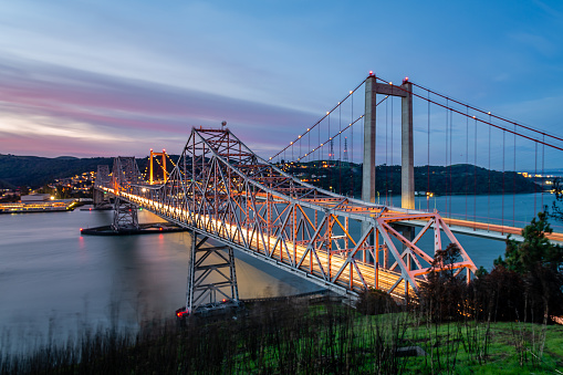 Photographing the Alfred Zampa Memorial Bridge & Carquinez Bridge at dawn from Crockett and Vallejo viewpoints.