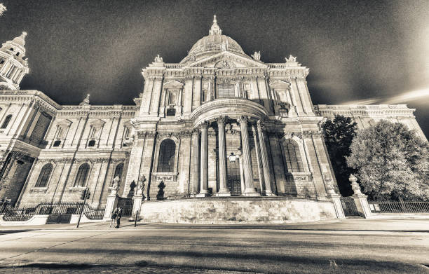 istock St Paul Cathedral in London. Vintage scene 1200443654