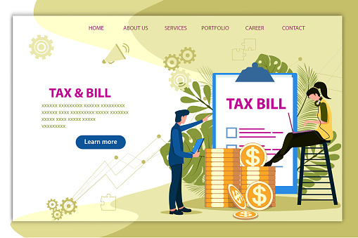 Online tax payment concept