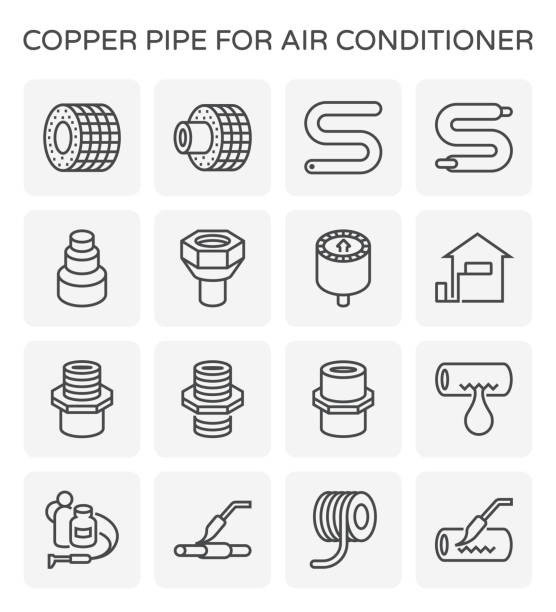 ilustrações de stock, clip art, desenhos animados e ícones de air conditioner tool - air air conditioner electric fan condition