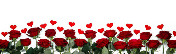 istock Red roses and the paper hearts 1200452157