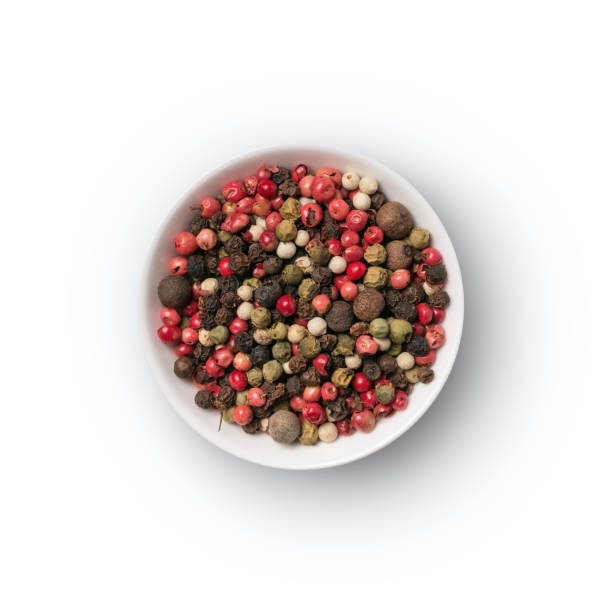 istock Top view of bright mix peppercorns in bowl 1200453090