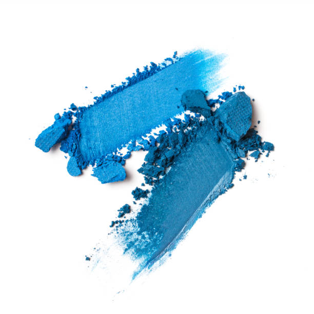 istock Brush stroke of crushed bright blue eye shadow 1200453095