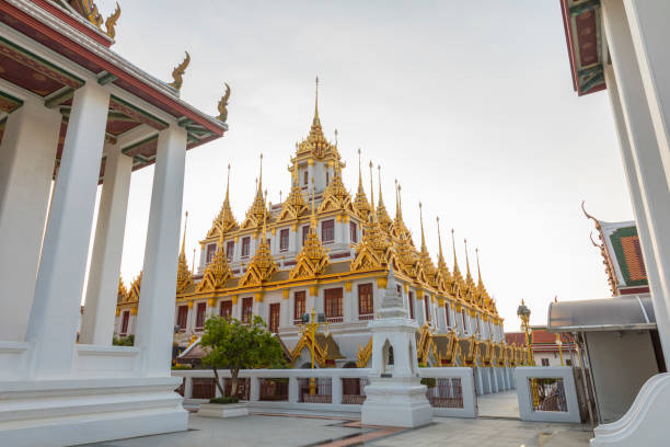 istock Beautiful Loha Prasat or iron monastery of Wat Ratchanatdaram in twilight , Bangkok. 1200460522