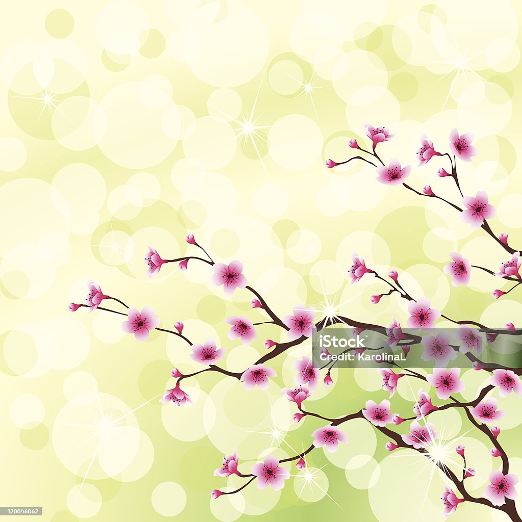 花咲く木々の背景 - まぶしいのロイヤリティフリーベクトルアート