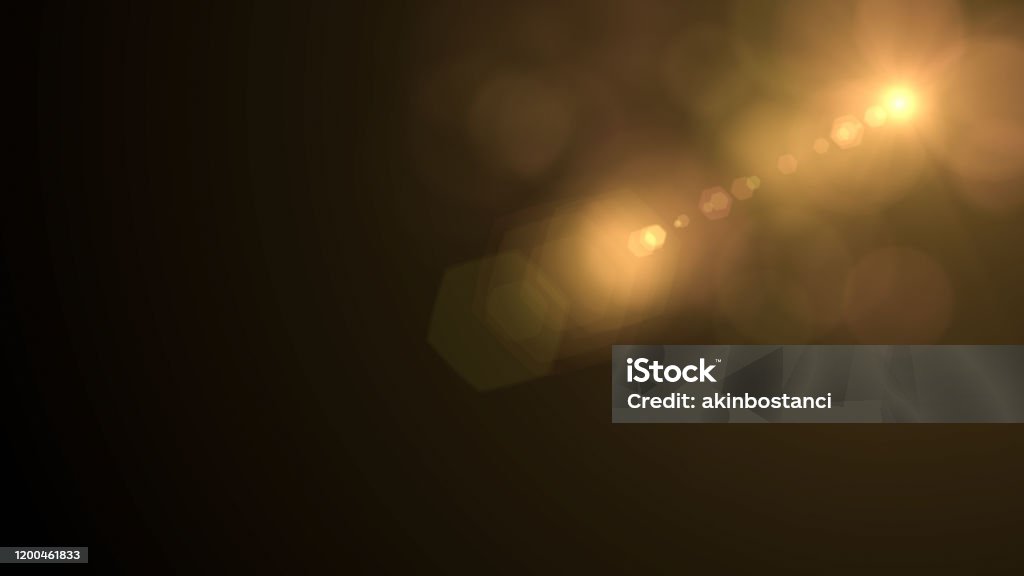Destello de lente, luz espacial, luz solar, fondo negro abstracto - Foto de stock de Resplandor del objetivo libre de derechos
