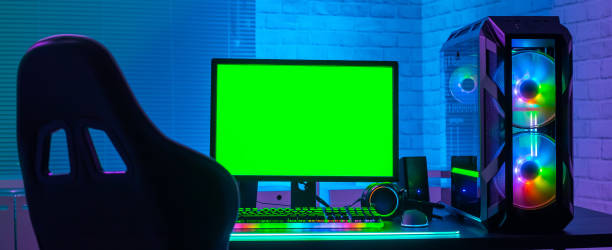 istock Green screen for cybersport game 1200466185