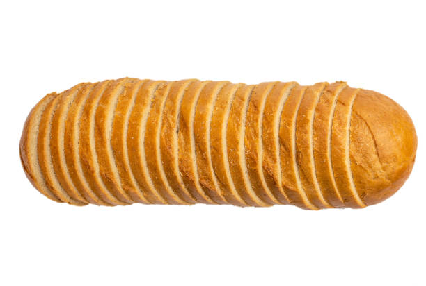 istock Sliced loaf of bread on white background. 1200466794