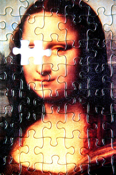 puzzle von mona lisa - porträtgemälde stock-fotos und bilder