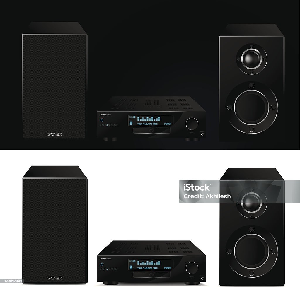 Sound System Highs Vector High End Modern Audio System Vector Illustration Stock Illustration ...