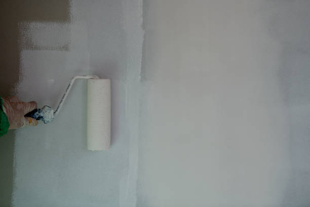 istock Roller painting white wall, ceiling with white paint 1200474125