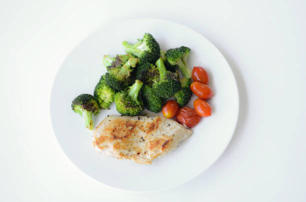 istock close up grilled chicken in different vegetables with broccoli and tomatoes 1200474982