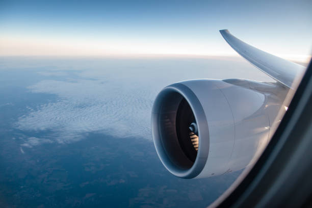 istock Window view at sunrise on a large jet 1200476928