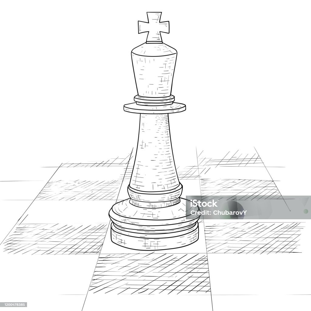 Rei. Peça De Xadrez De Madeira No Tabuleiro De Xadrez Ilustração Stock -  Ilustração de estratégia, marrom: 187071343