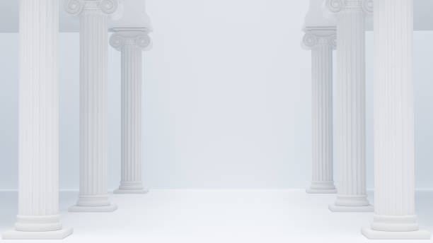 istock Colonnade ancient Greek columns white antique background. 3d rendering. 1200481125