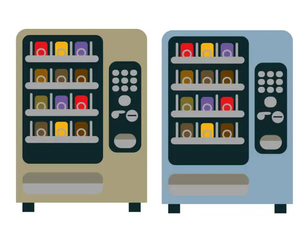 Vector illustration of Vending machine illustration set