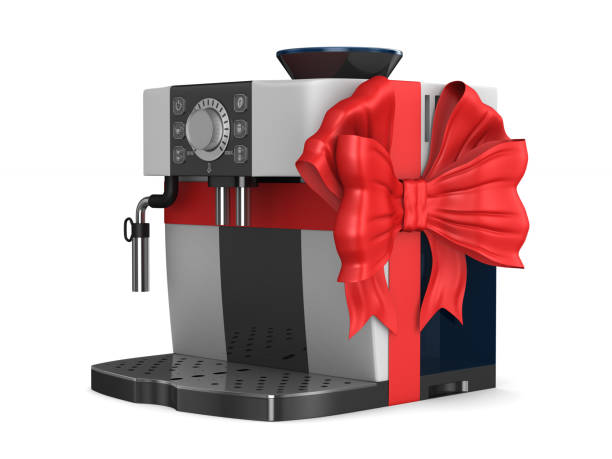 istock gift coffee machine on white background. Isolated 3d illustration 1200481426
