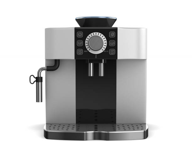 istock coffee machine on white background. Isolated 3d illustration 1200481435