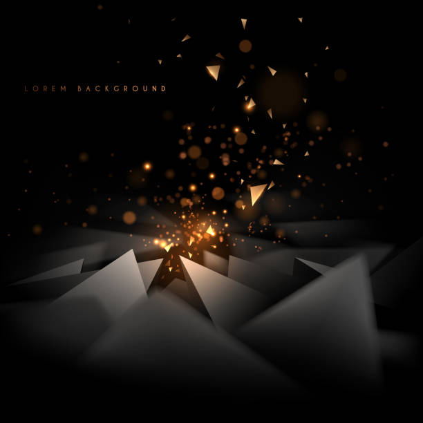 Abstract Black And Gold Triangle Shapes Background With Light Effect Stock  Illustration - Download Image Now - iStock