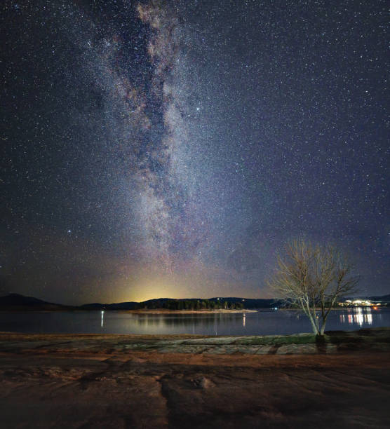 istock Milky way arcing over a leafless tree on the shore of Lake Jindabyne 1200491046