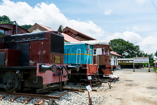 Old trains at the National Railway Museum at Kadugannawa near Kandy city in Sri Lanka.