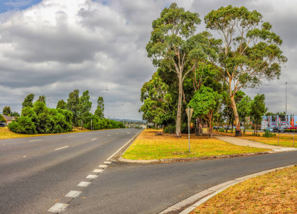 Hallam. Victoria. Australia. 24.01.2014.The Princes Highway is a major road in Australia, extending from Sydney to Adelaide via the coast through the states of New South Wales, Victoria and South Australia.