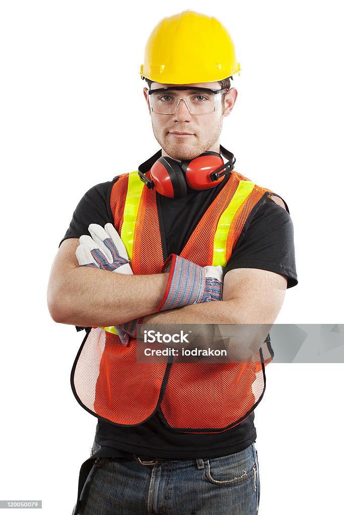 Trabajador de construcción - Foto de stock de Brazos cruzados libre de derechos