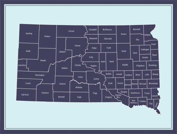 サウスダコタ州の地図をダウンロード可能 - white lake点のイラスト素材／クリップアート素材／マンガ素材／アイコン素材