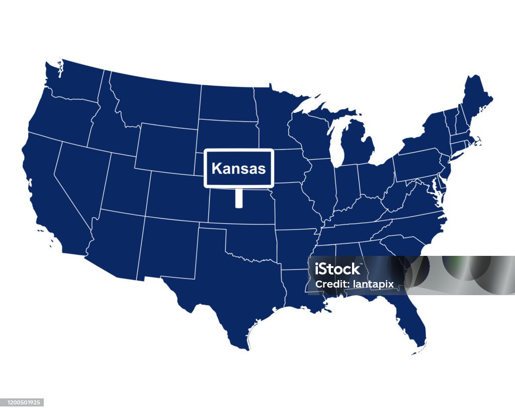 The State Of Kansas With Road Sign Stock Illustration Download Image the-state-of-kansas-with-road-sign-stock-illustration-download-image