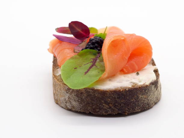 Smoked Salmon And Caviar Open Sandwich At Afternoon Tea In London