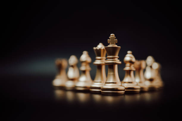 istock Business leader concept. Chess board game strategy planning and competition 1200505944