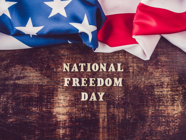 istock National Freedom Day. Beautiful, bright greeting card 1200512257