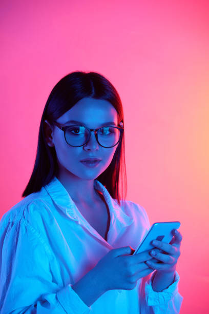 istock Modern girl with smartphone 1200513955