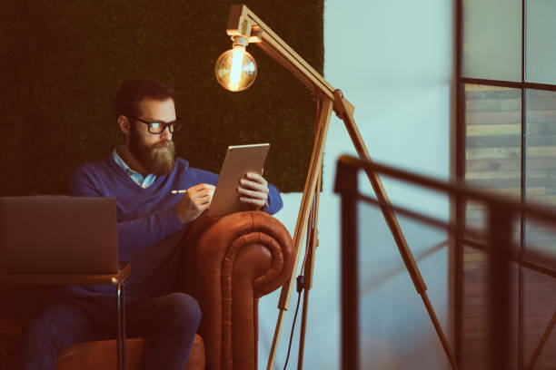 istock Businessman working late in the office 1200514235