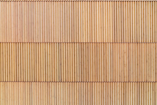 istock Wood batten in natural wood color / interior material/ repeat pattern / seamless material 1200516328