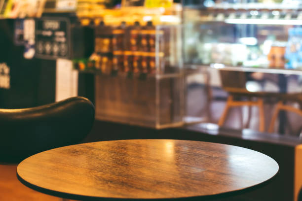 Empty coffee table in coffee shop. Empty coffee table in coffee shop. coffee table top stock pictures, royalty-free photos & images