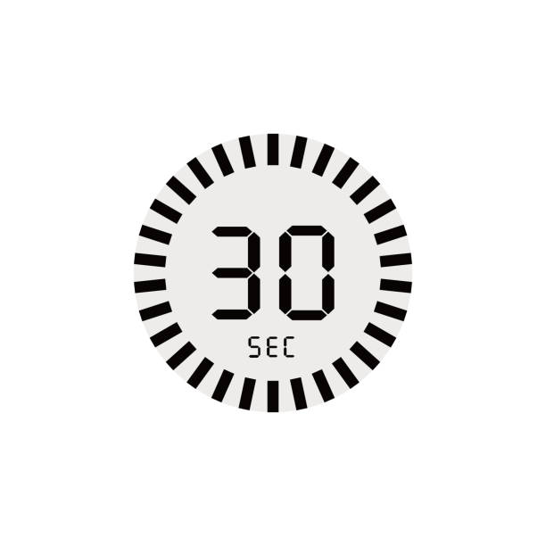 illustrazioni stock, clip art, cartoni animati e icone di tendenza di icona vettore cronometro, timer digitale da 30 secondi. orologio e orologio timer, simbolo conto alla rovescia. - 30