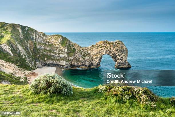 Durdle Door On The Jurassic Coast Stock Photo - Download Image Now - Durdle Door, Dorset - England, Sea