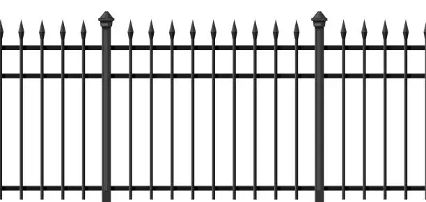 Vector illustration of Illustration of metal forged fence.