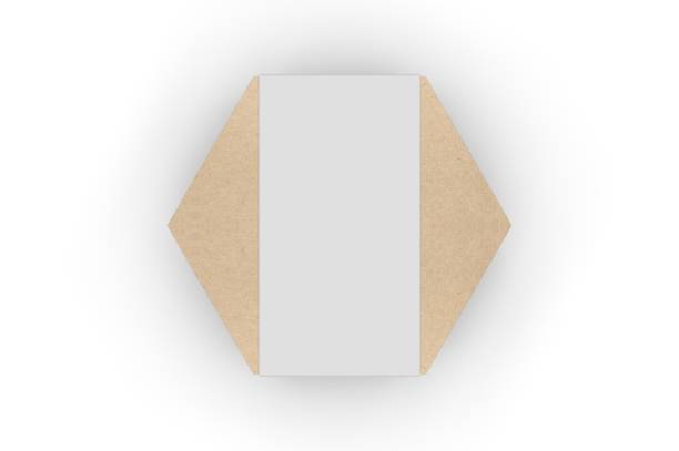 istock Blank hexagonal paper hard box for gift items and branding, 3d render illustration. 1200525582