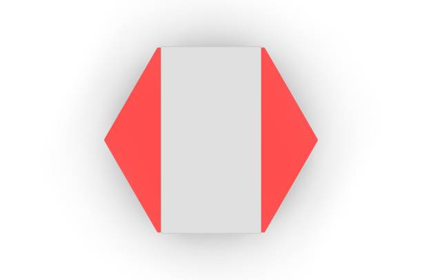 Blank hexagonal paper hard box for gift items and branding, 3d illustration.