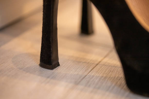 close-up of high heels pumps - round toe shoes imagens e fotografias de stock