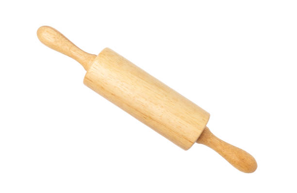 istock Wooden rolling pin isolated on white background 1200529055