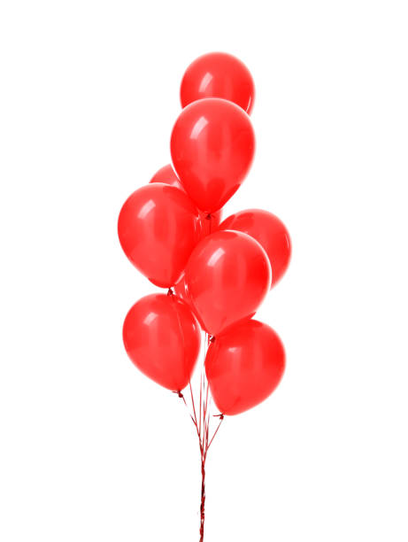 istock Bunch of big red balloons object for birthday party 1200529349