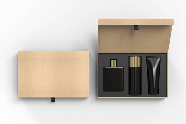 istock Blank cosmetic gift set box for branding, 3d render illustration. 1200530692