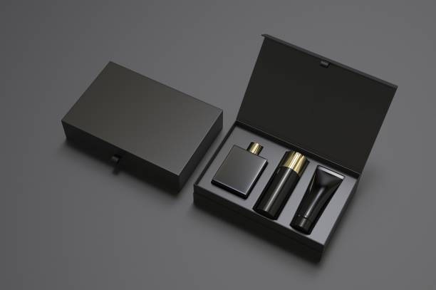 istock Blank cosmetic gift set box for branding, 3d render illustration. 1200530694