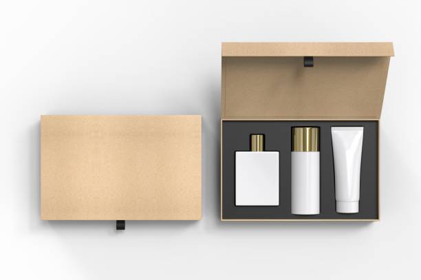 istock Blank cosmetic gift set box for branding, 3d render illustration. 1200530764